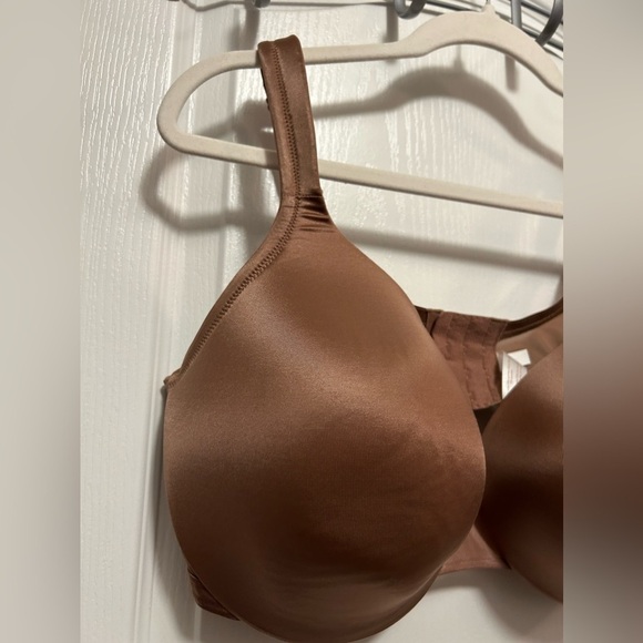 Cacique Lightly Lined Full Coverage Bra 42DDD brown tan Nude Underwire satin - Picture 4 of 13